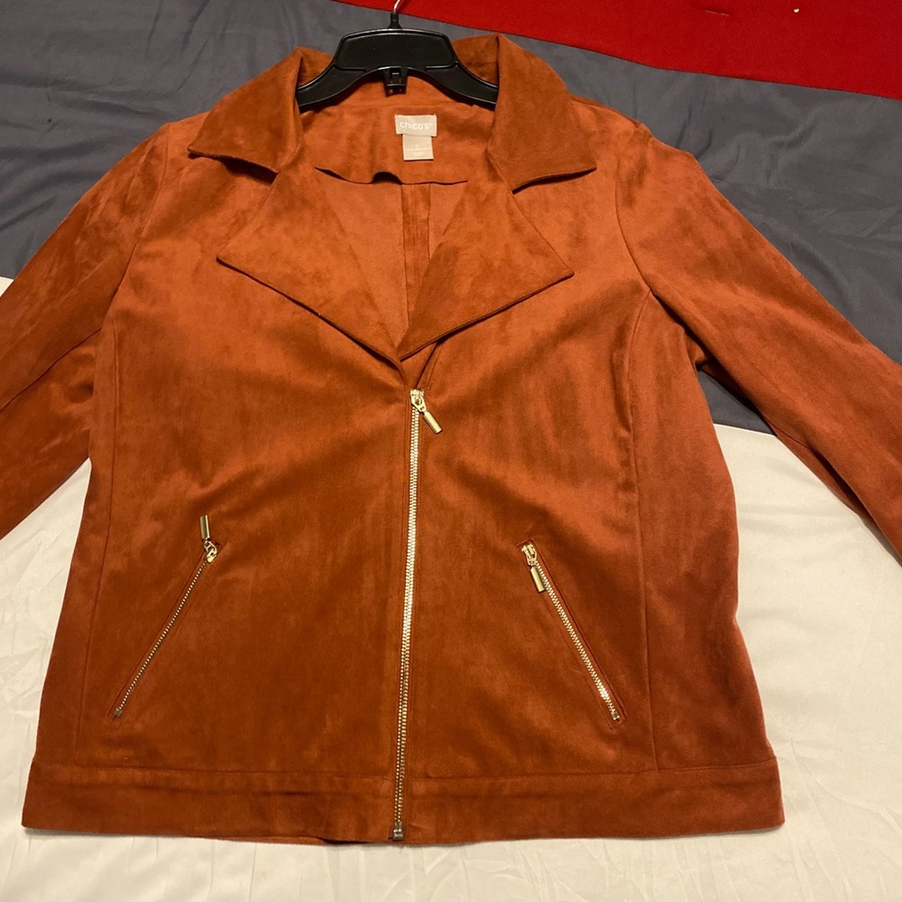 Chicos burnt orange jacket size 1 great condition